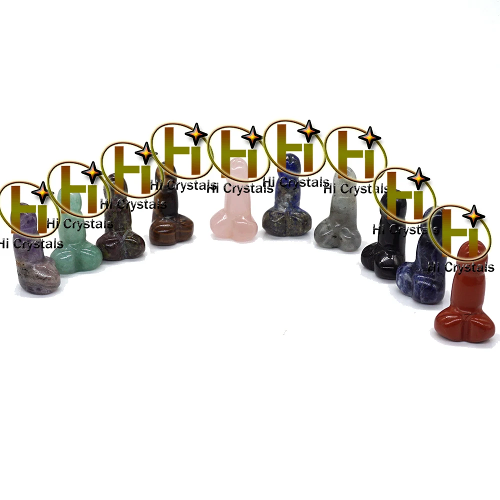 5 шт./лот 1 дюйм мини фигурка пениса натуральные камни резные поделки украшение из