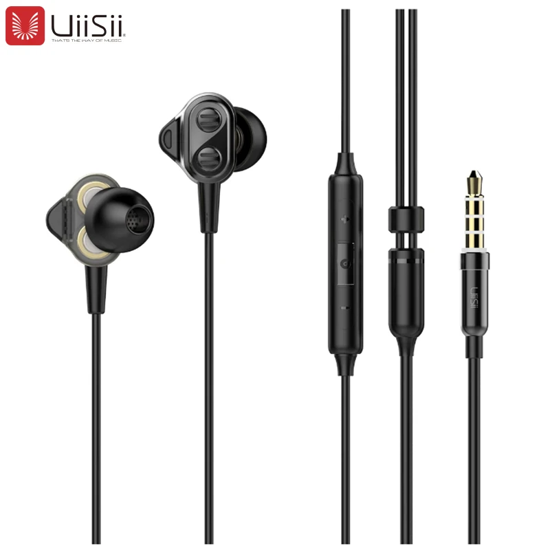 UIISII DT800 Hi-res наушники 2DD и 2BA 8 гибридная технология со звукоизоляцией HIFI тройной драйвер для mi и iphone телефон