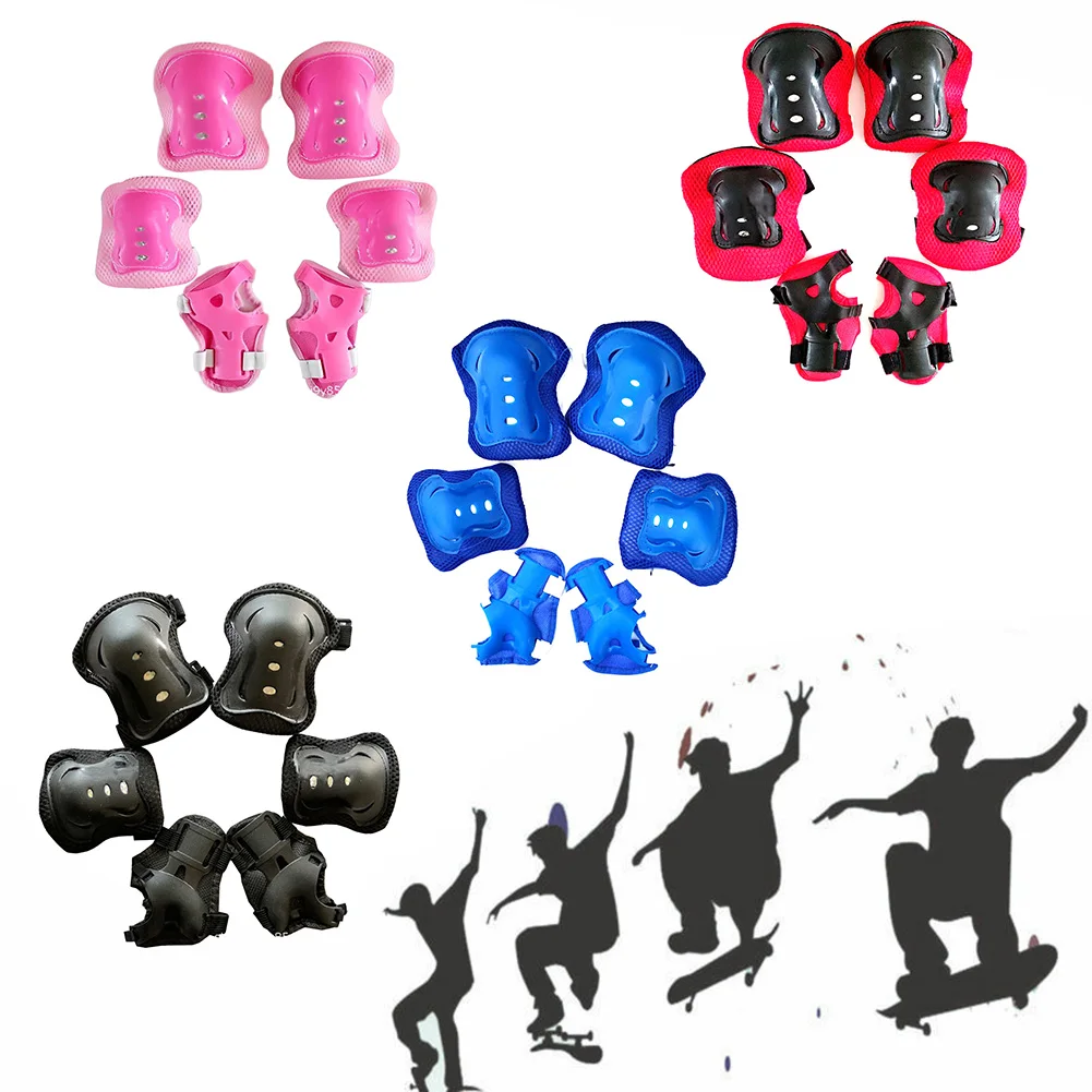 

6pcs Adult Kid Knee Elbow Wrist Pads Guards Protective Gear Set For Roller Skate