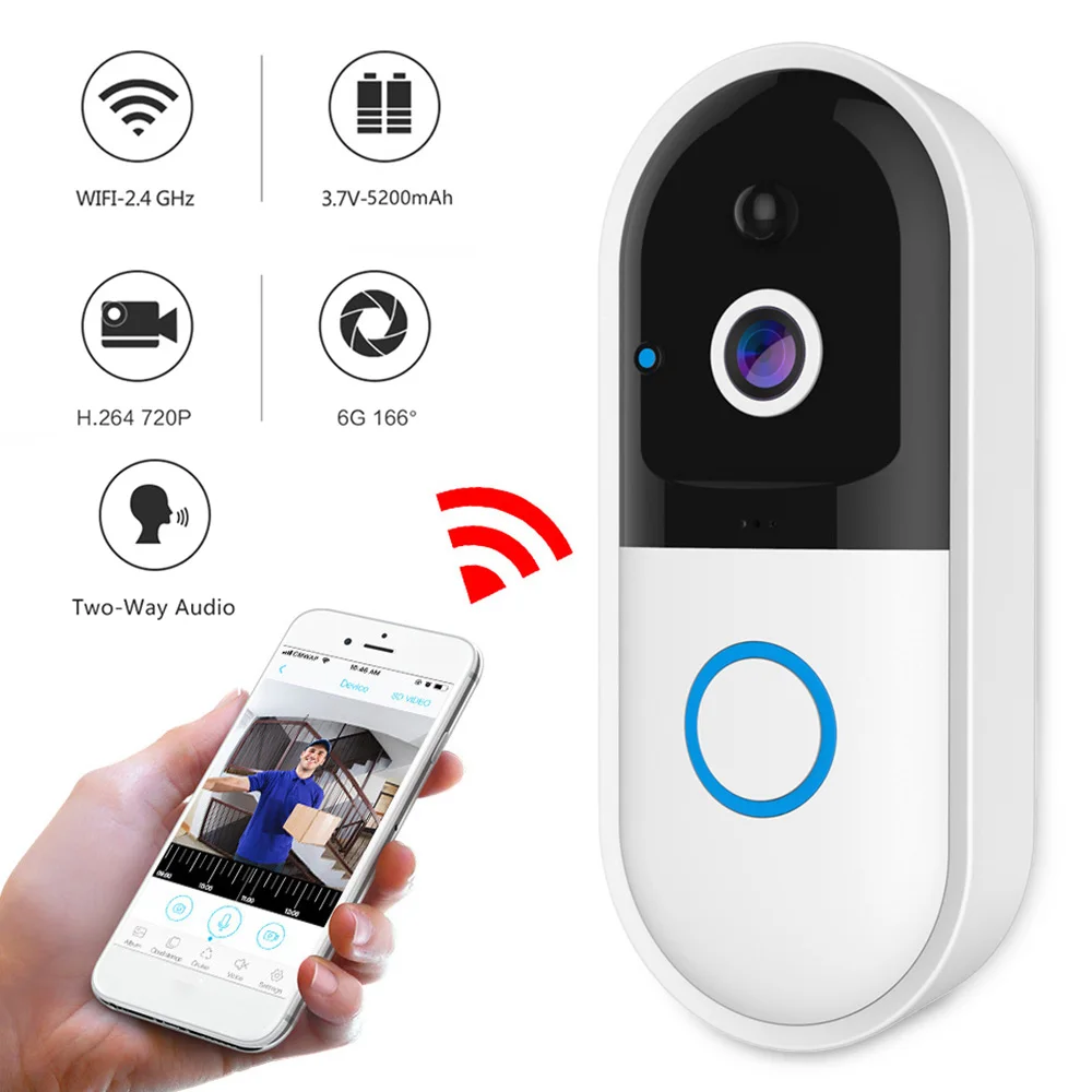 

Video Doorbell Wireless Wifi Smart Security Door Bell Night Vision Visual Recording PIR Home Monitor Video Intercom
