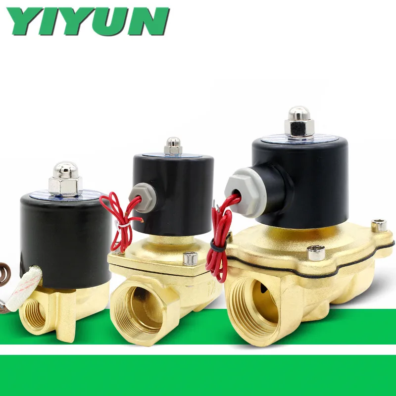 

2W025-08 2W040-10 2W160-15 2W200-20 YIYUN All-copper normally closed solenoid valve water valve 24V electronic valve 220V 2W