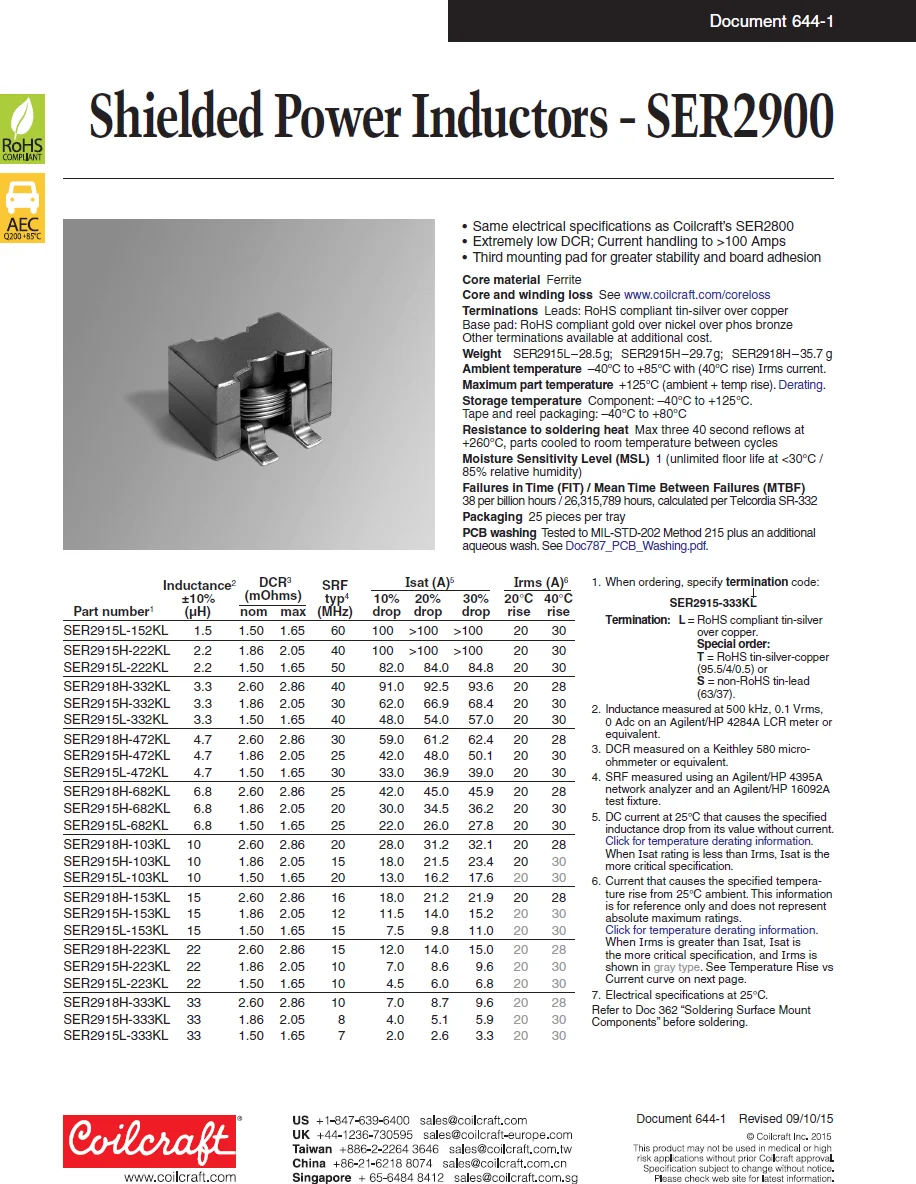 Оригинальная Новинка 100%-ная медная катушка SMD 15UH 28A с высоким током 3pin мощный