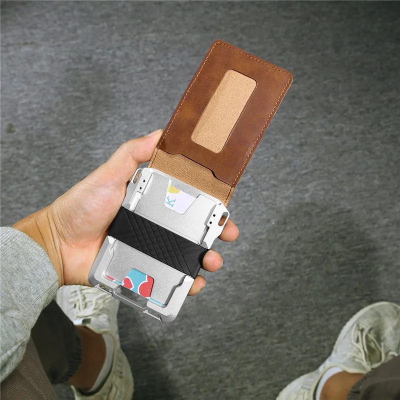 BISI GORO мужской и женский RFID кошелек ID Смарт-держатель для карт высокое качество чехол для визиток модный Алюминиевый футляр металлический чехол
