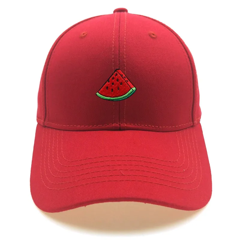 Бейсболка из натурального хлопка с вышивкой арбуза в стиле хип-хоп | Аксессуары