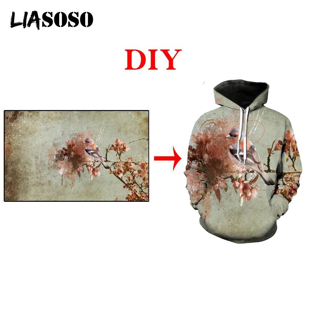 

LIASOSO 3D Print DIY Hoodies Own Picture Printed Sweatshirt Star Team Competition Clothing Men Women Streetwear Oversizes Tops