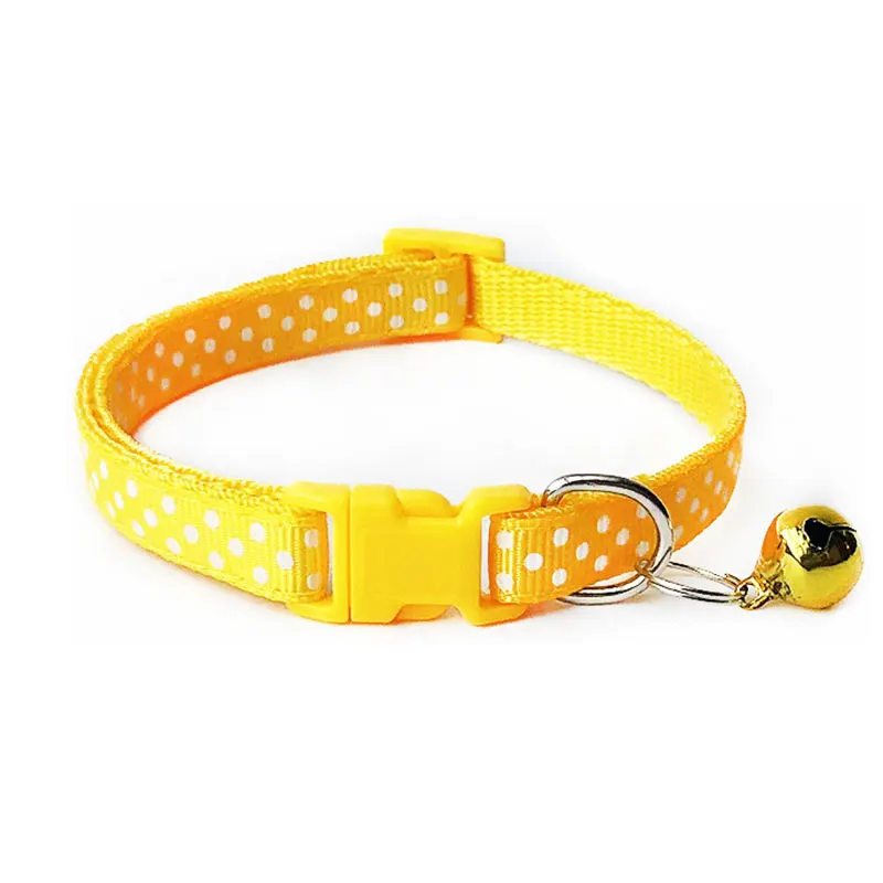 Dot 3 Cat Dog Collar With Bell Camo Camouflage Printed Neck Strap Polyester Adjustable Puppy Animal Dog Leash Safety Dog Supplies - Цвет: Dot 3