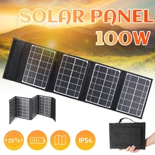 Fast Charge Solar Panel Charger USB Output 12V 100W Waterproof Backpack Mobile Power Bank for Phone Battery Foldable Solar Cells
