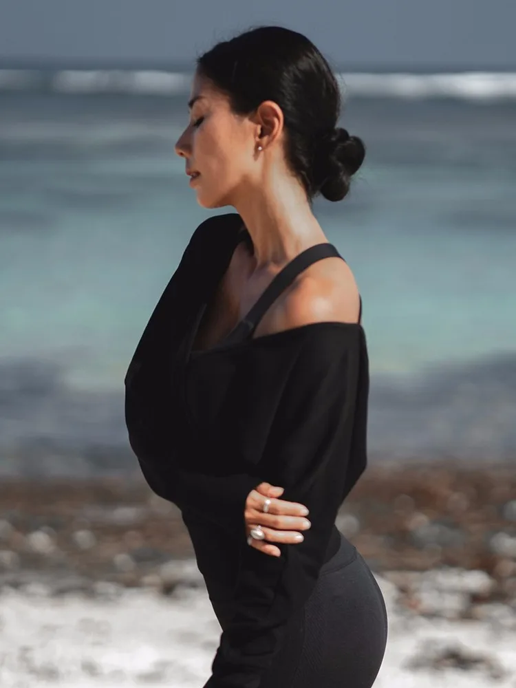 Белая Спортивная рубашка Oyoo в рубчик с длинным рукавом свитер для тренажерного