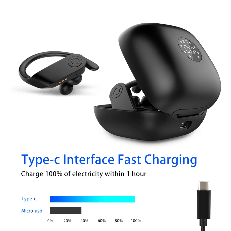 

B11 Led Display Bluetooth Earphone 5.0V Wireless Headphones TWS Stereo Earbuds Handsfree Sport Headset For Phone Apple PKB1