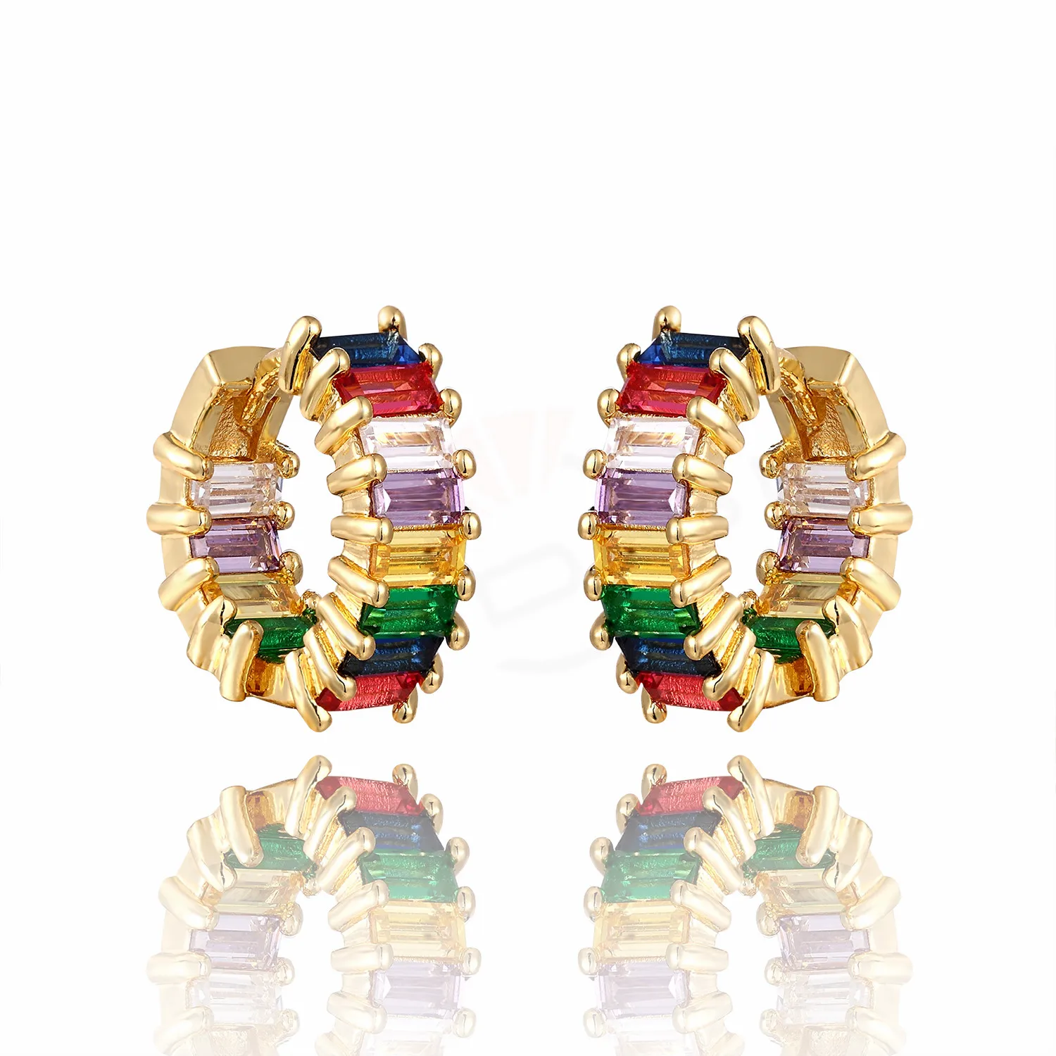 Женские серьги-гвоздики QITIS серьги в стиле панк из латуни с кубическим цирконием