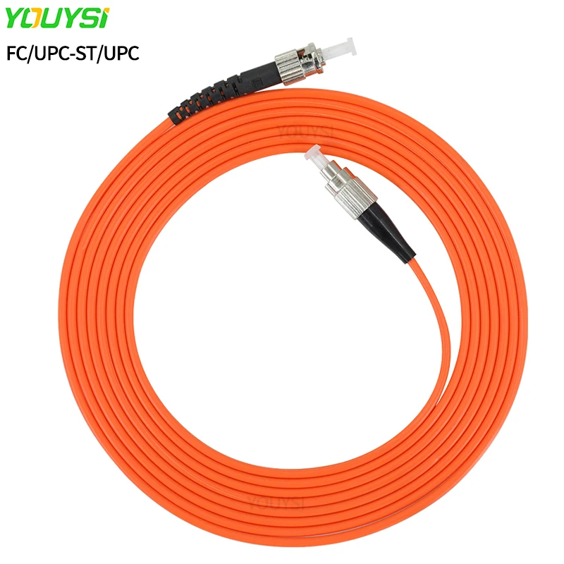 YOUYSI FC/UPC-ST/UPC Fiber Patch Cable FC-ST Multimode Fiber Jumper MM Simplex OM1/OM2 1m 2m 3m 5m 10m