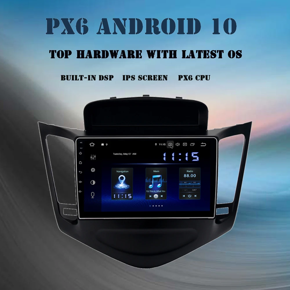

Car 2 din Android 9.0 multimedia player For Chevrolet Cruze 2009 2010 2011 2012 Radio 2.5D IPS PX6 DSP HDMI GPS Navi 4Gb+64Gb