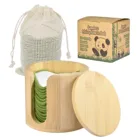 16 шт.компл. многоразовые бамбуковые хлопковые прокладки для снятия макияжа моющиеся круглые подушечки для лица с сумкой для хранения очищающее средство для ухода за кожей