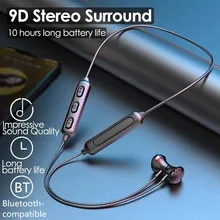 Auriculares magnéticos inalámbricos con Bluetooth 5,0, Auriculares deportivos estéreo con banda para el cuello, auriculares manos libres con micrófono para todos los teléfonos