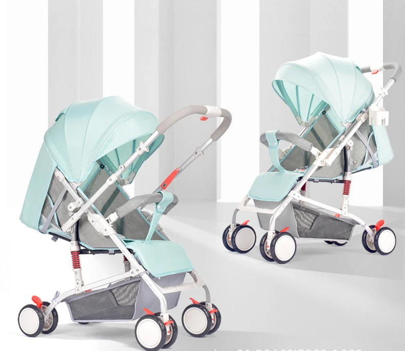 Baby strollers light foldable baby two-way umbrella folding shock-absorbing trolleys