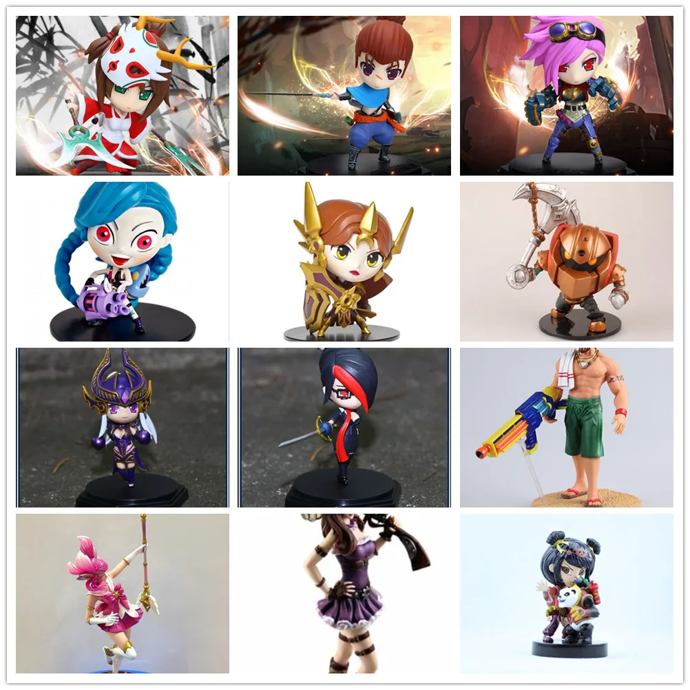 Экшн фигурка Jinx Lux Yasuo Caitlyn Vi Nautilus Leona Sona ПВХ из смолы Коллекционная модель игрушка