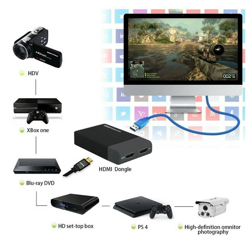 4K 30 игр живой захват с микрофоном для студии OBS Windows медиа-кодировщик Adobe Flash Media