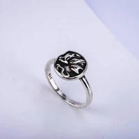 ring for women females jewelry accessory gift silver plated resizable design vintage retro ring open round 2020 new fashion good