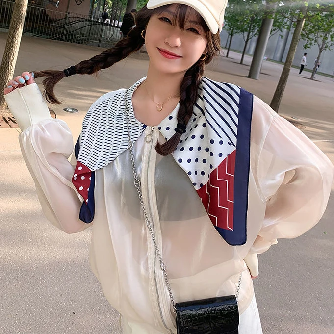 

Design sunscreen jacket women 2021 new summer Korean loose-fitting top crop jacket Solid Summer Outerwear & Coats