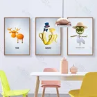 Абстрактные фрукты, кухонный декор, искусство на холсте, Настенная картина с рисунком в скандинавском стиле, для столовой, домашний декор