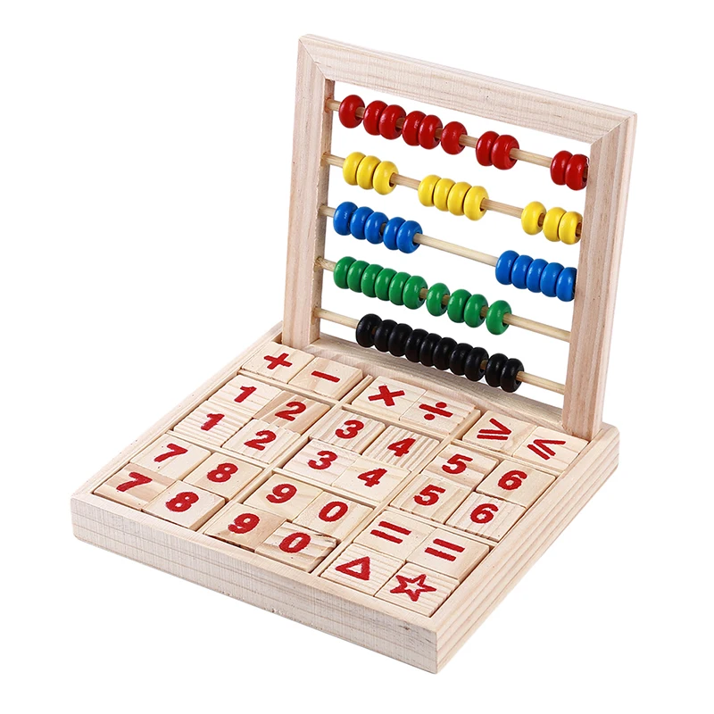 

Multifunction Abacus Learning Stand Wooden Montessori Toys Counting Cognition Board Early Educational Math Toy for Children Gift