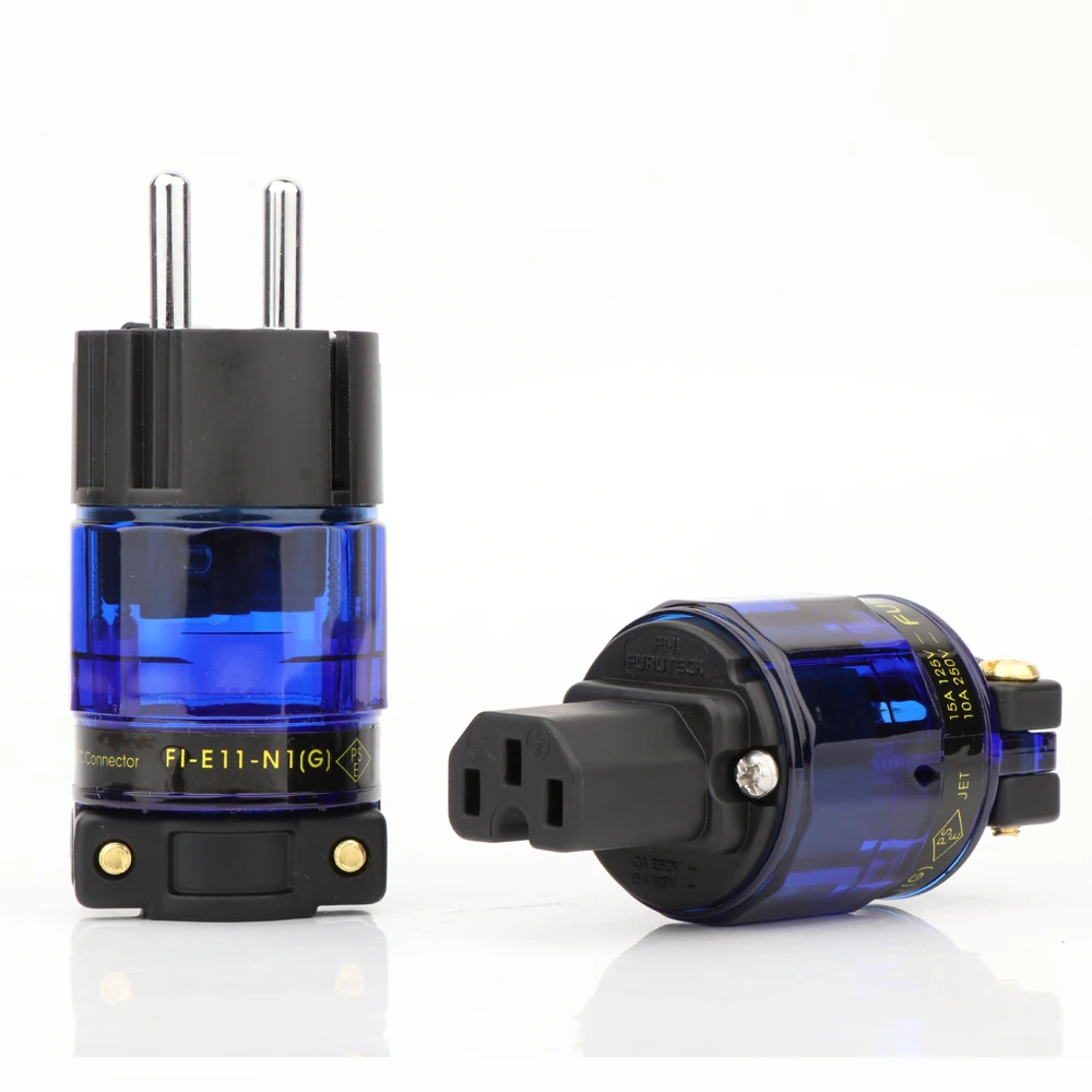 Hi-end Rhodium Plated Brass EU version Power Plug Hifi Schuko AC Connector 15A/125V 16A/ 250V | Электроника