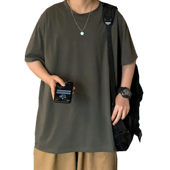 

Short-sleeved men's T-shirt trend personality hip-hop Japanese Hong Kong style students half sleeve tide ins loose tide