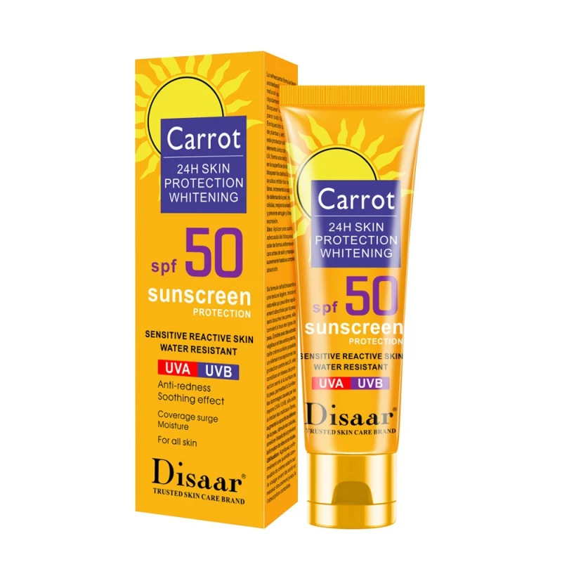 

Protective Cream SPF50 PA+++ Sunscreen Carrot Essence Moisturizing Repair Damaged Skin Anti-Aging Sunblock Sun Cream For Body Fa