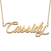 cassidy name necklace for women stainless steel jewelry 18k gold plated nameplate pendant femme mother girlfriend gift