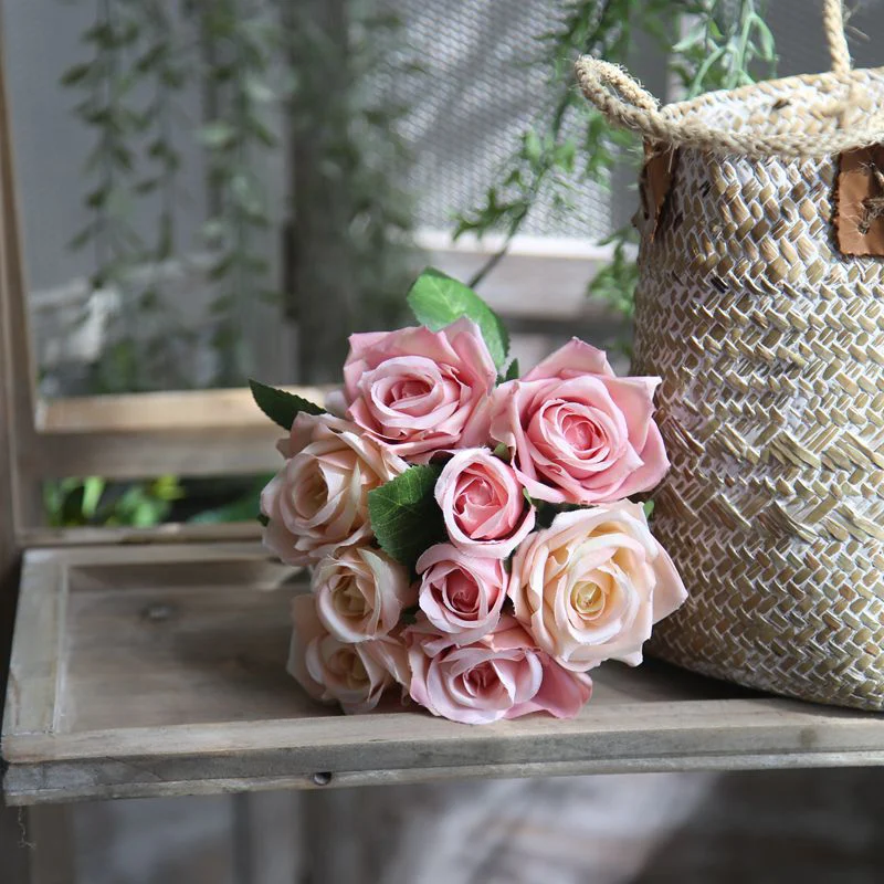 8/9 шт. шелковые розы искусственные цветы украшение для дома и сада свадебный