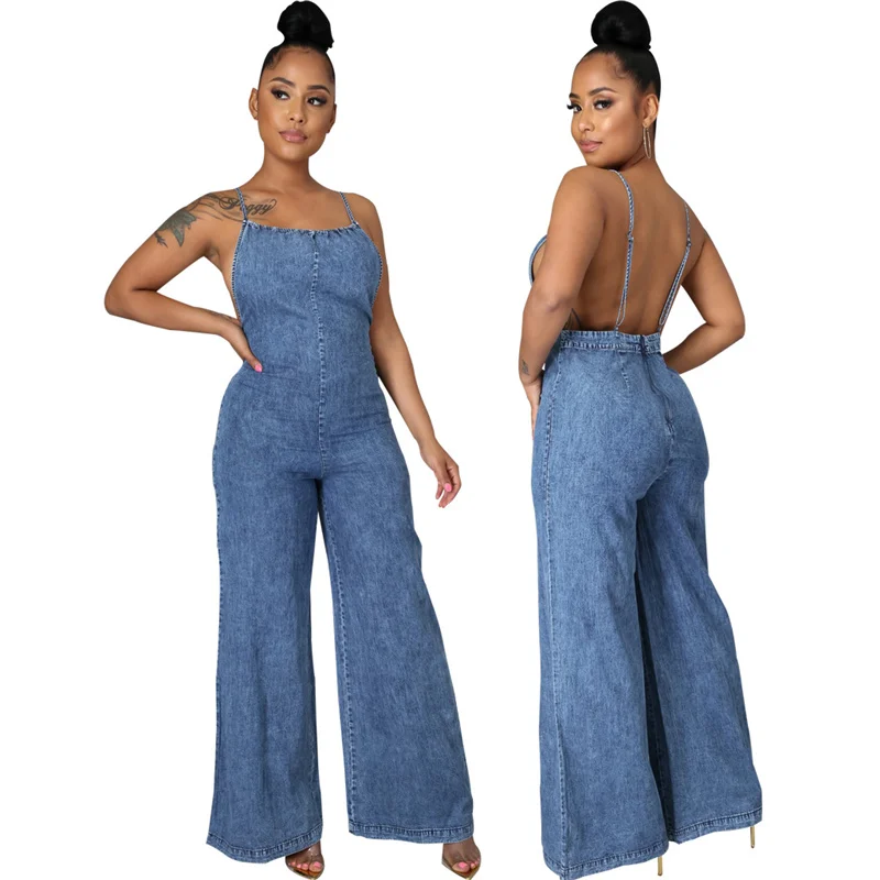 Комбинезон женский облегающий без рукавов с круглым вырезом