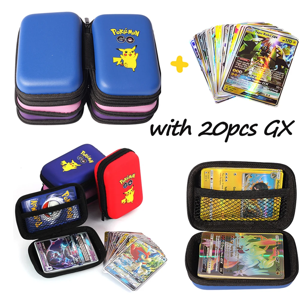 

Pokemon Pikachu Game Cards 50 Capacity Cards Holder Album Hard Case Card Holder Book Holder Earphone Storage Box Christmas Gifts