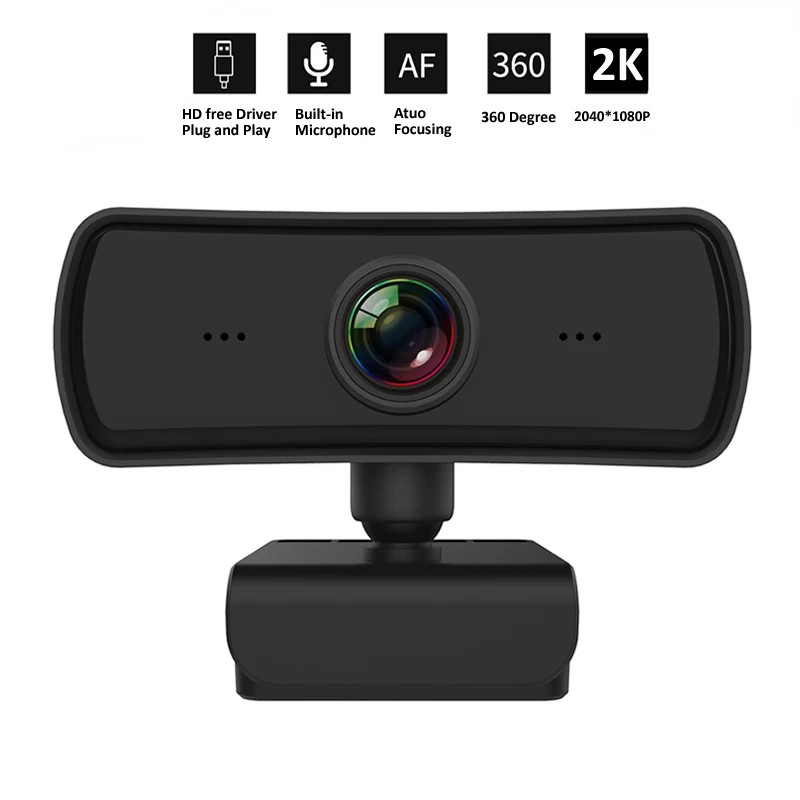 

New 2K 2040*1080P HD USB webcam, PC PC webcam with microphone and rotatable camera, used for live video call conference work