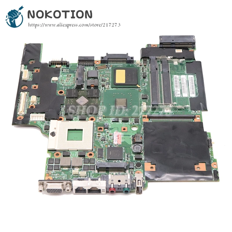 nokotion for lenovo thinkpad t60 14 1 laptop motherboard 42t0122 945pm ddr2 free cpu x1400 graphics free global shipping