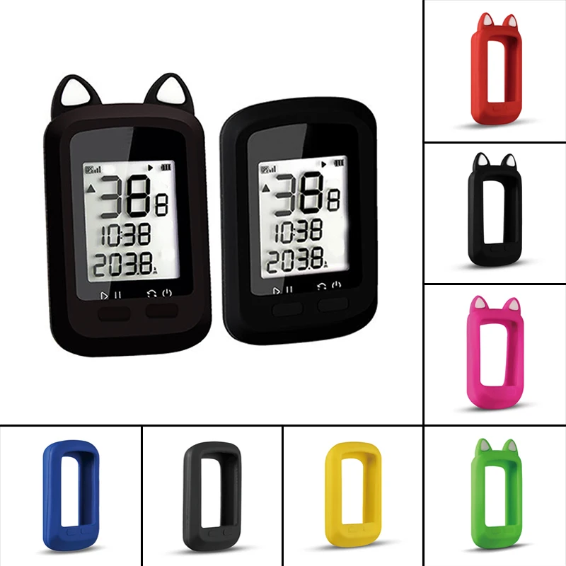 

Silicone Screen Protective Case for GPS Speedometer Anti-collision Cat Design Waterproof Compatible with Bike Computer