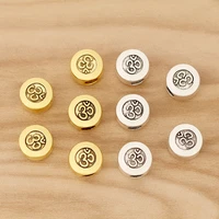30 pieces tibetan silvergold om yoga symbol spacer beads charms for diy bracelet jewellery making accessories 10x9mm