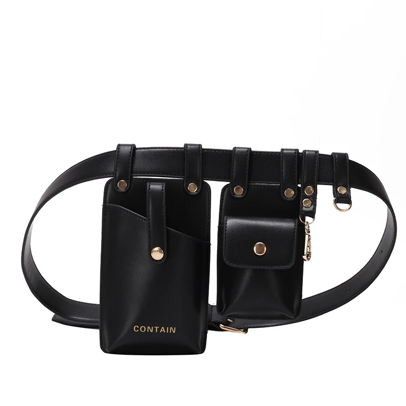 Поясная Сумка для женщин черная поясная сумка на пояс роскошная кожаная