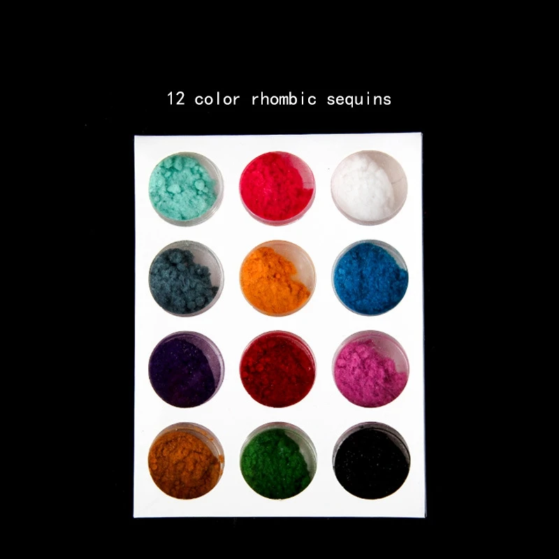 

12 Colors Velvet Nail Art Glitter Fuzzy Flocking Velvet Winter Plush DIY Nail Decorations Pigment Powder UV Gel Decor Manicure