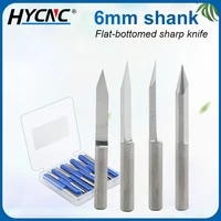 1pcs 6mm flat bottomed carving knife head 30 degree carving knife tungsten steel sharp knife computer cnc milling cutter