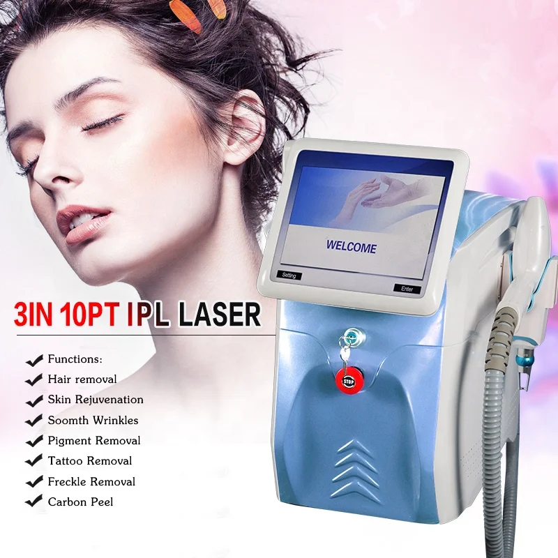 

CE approved Portable 2 In 1 IPL Nd Yag Laser Hair removal Acne Birthmark Pigmentation Tattoo Removal Machine