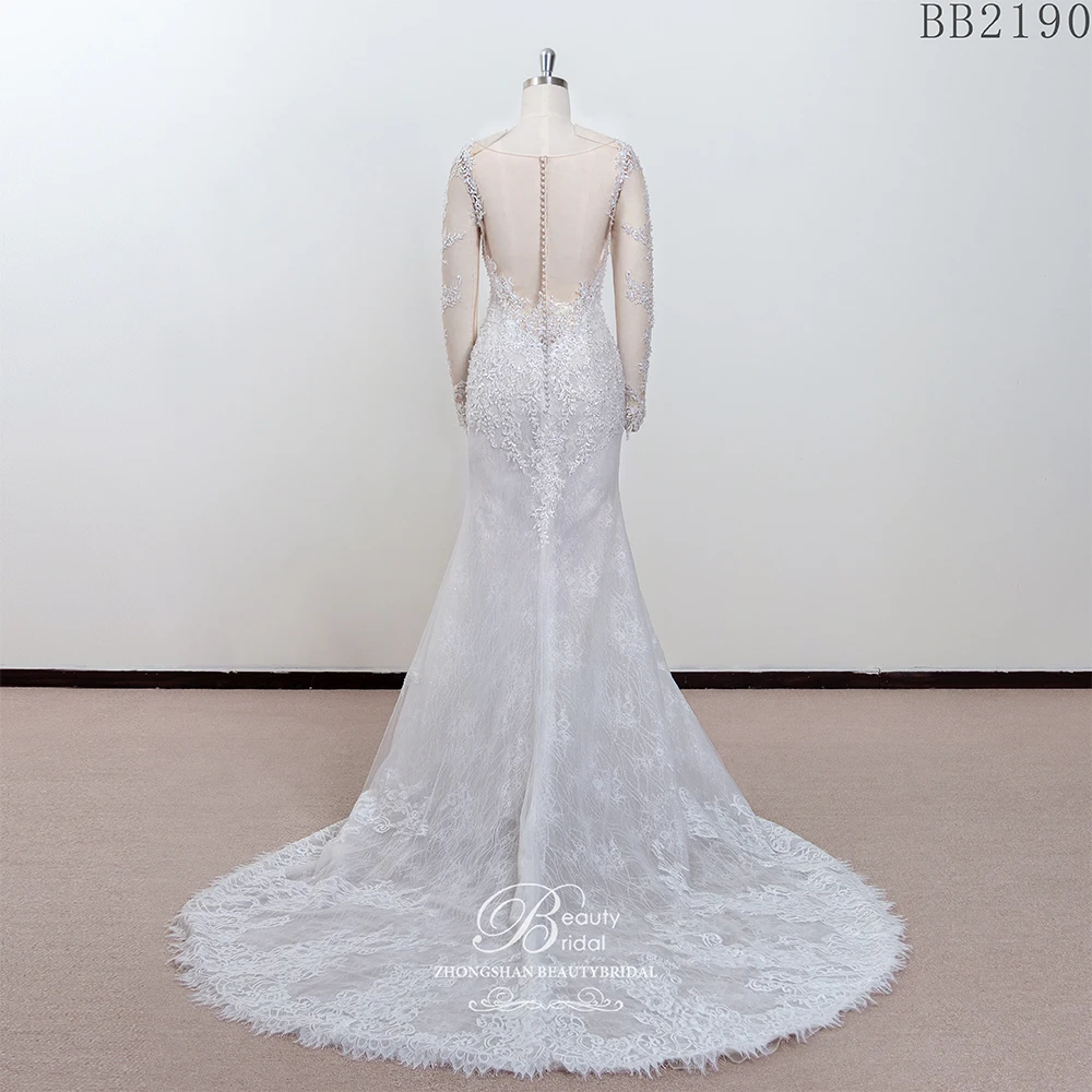 100% Real Photos Luxury 2021Wedding Dresses   Flowers Mermaid  and Japanes lace with sweet Vestido BB2190