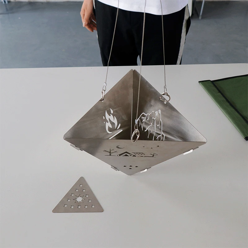 Портативная плита для кемпинга из нержавеющей стали геометрической формы