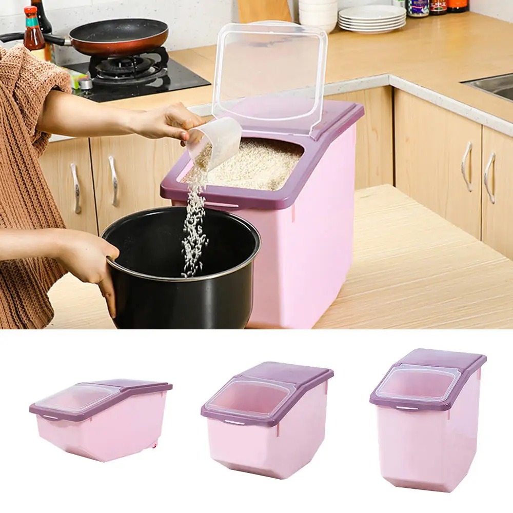 1pc Plastic Grain Storage Box Cereal Bean Rice Case Container Jars Home Kitchen | Дом и сад