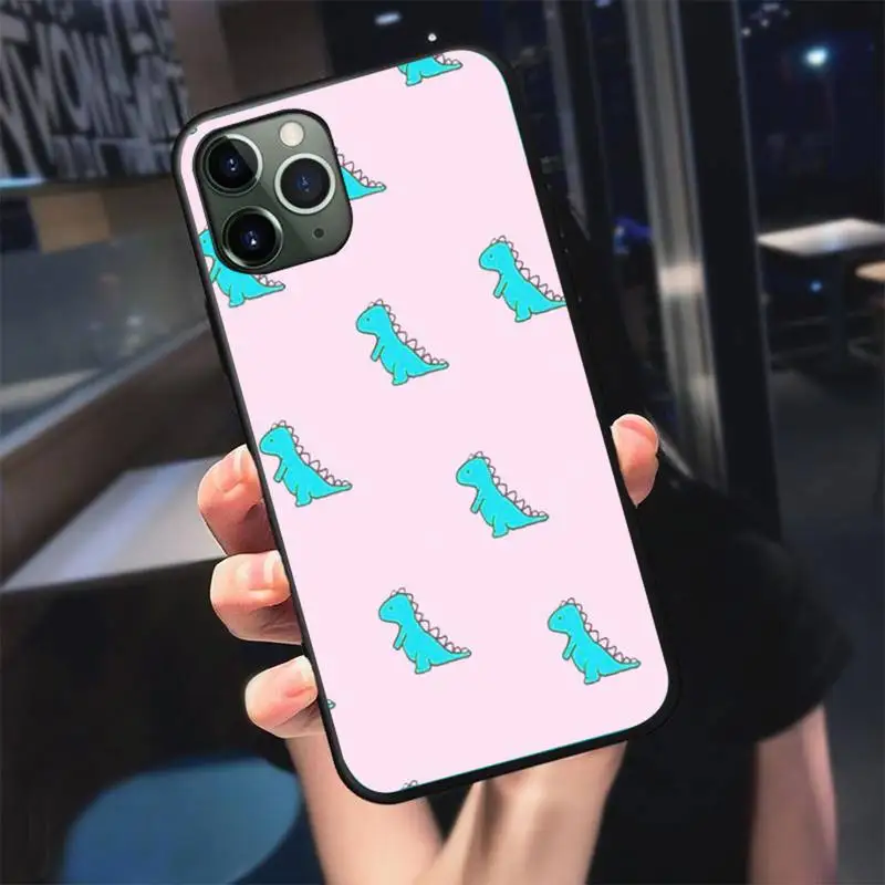 

Cute Dinosaur Baby Fashion Lovely Phone Case For iphone 7 8 plus x xr xs 11 12 mini pro max black soft nax fundas cover