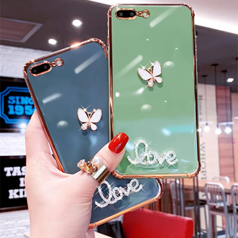 Диаманта Bling сплошной цвет гальваническое покрытие мягкий чехол для Samsung A71 A70 A70S