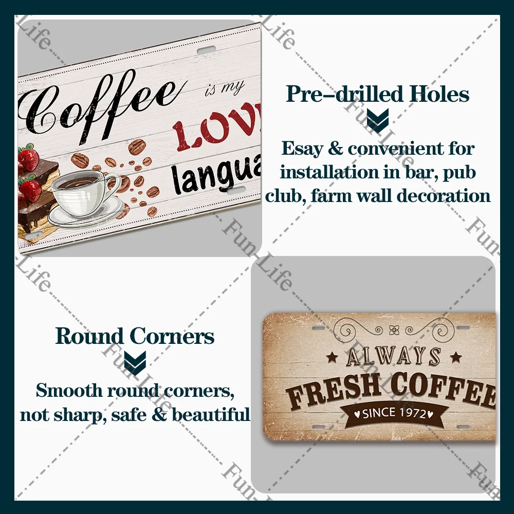 Металлические оловянные знаки для кофе табличка домашний декор металлическая