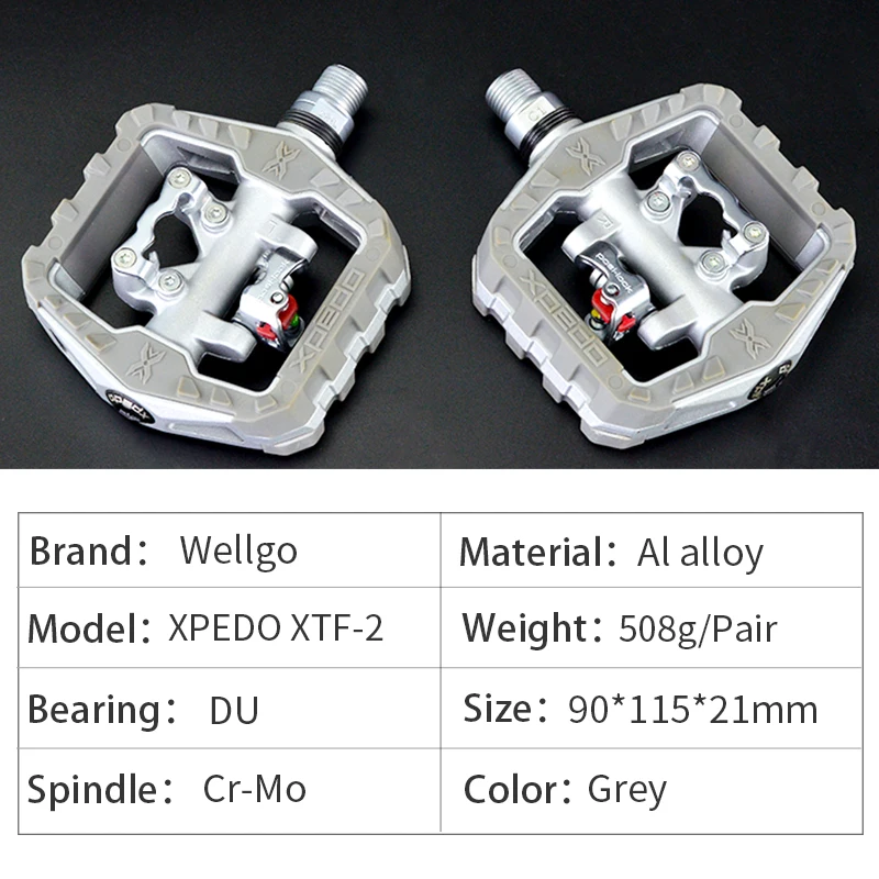 Велосипедные педали Wellgo Xpedo XTF-2 MTB SPD 9/16 корпус из алюминиевого сплава шпиндель Cr-Mo