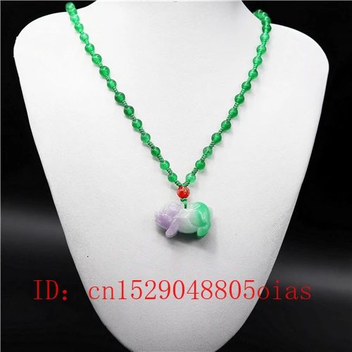 3D резной натуральный Изумрудный нефритовый поросенок кулон ожерелье Шарм жадеит