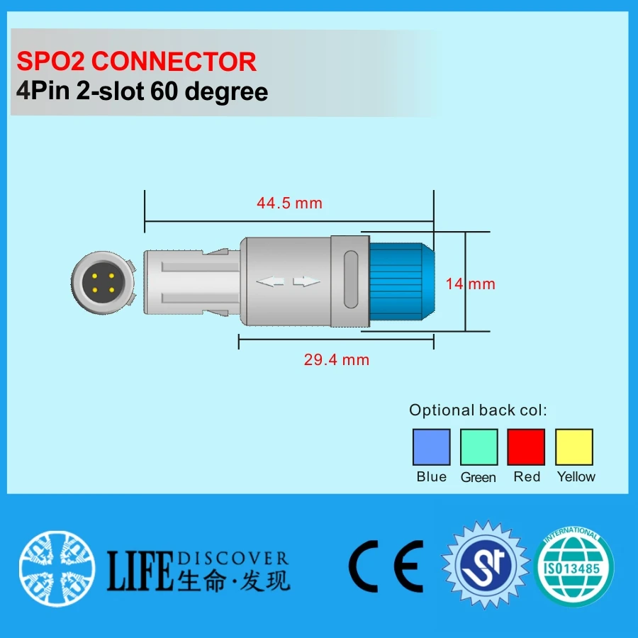 Стандартный разъем lemo для датчика SPO2 4-контактный Медицинский 10 шт. в упаковке |
