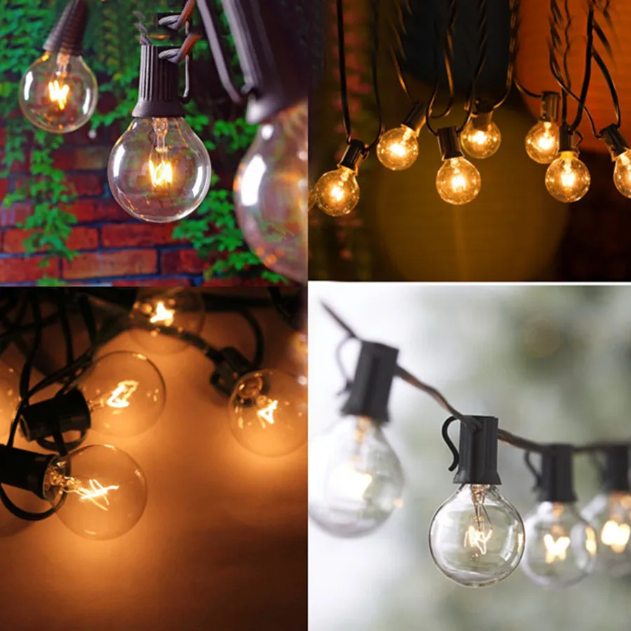 СВЕТОДИОДНАЯ Гирлянда G40 с 25 лампами на солнечной батарее водонепроницаемая